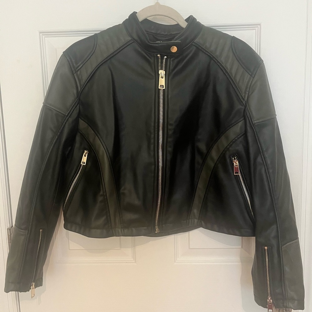 Zara Black Leather Biker Jacket